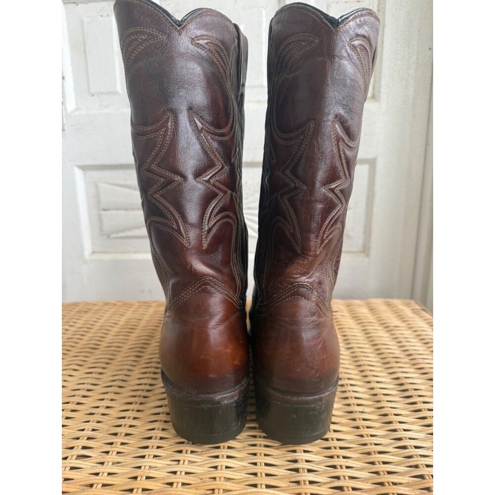 Vintage 80's Texas Brand Mens Western Boot Size 10D Leather - Picture 10 of 16